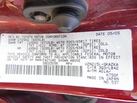 2005 Toyota 4Runner Limited Burgundy 4.7L AT 4WD #Z22973